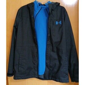 Under Armor Coldgear Infrared Jacket Youth XLG Black/Blue Full Zip-Up 2-piece